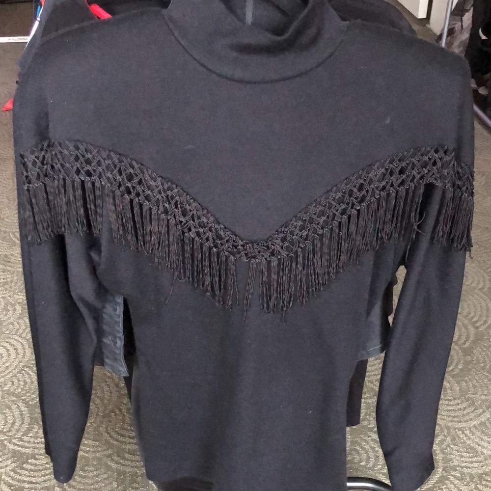 Vintage fringe turtleneck